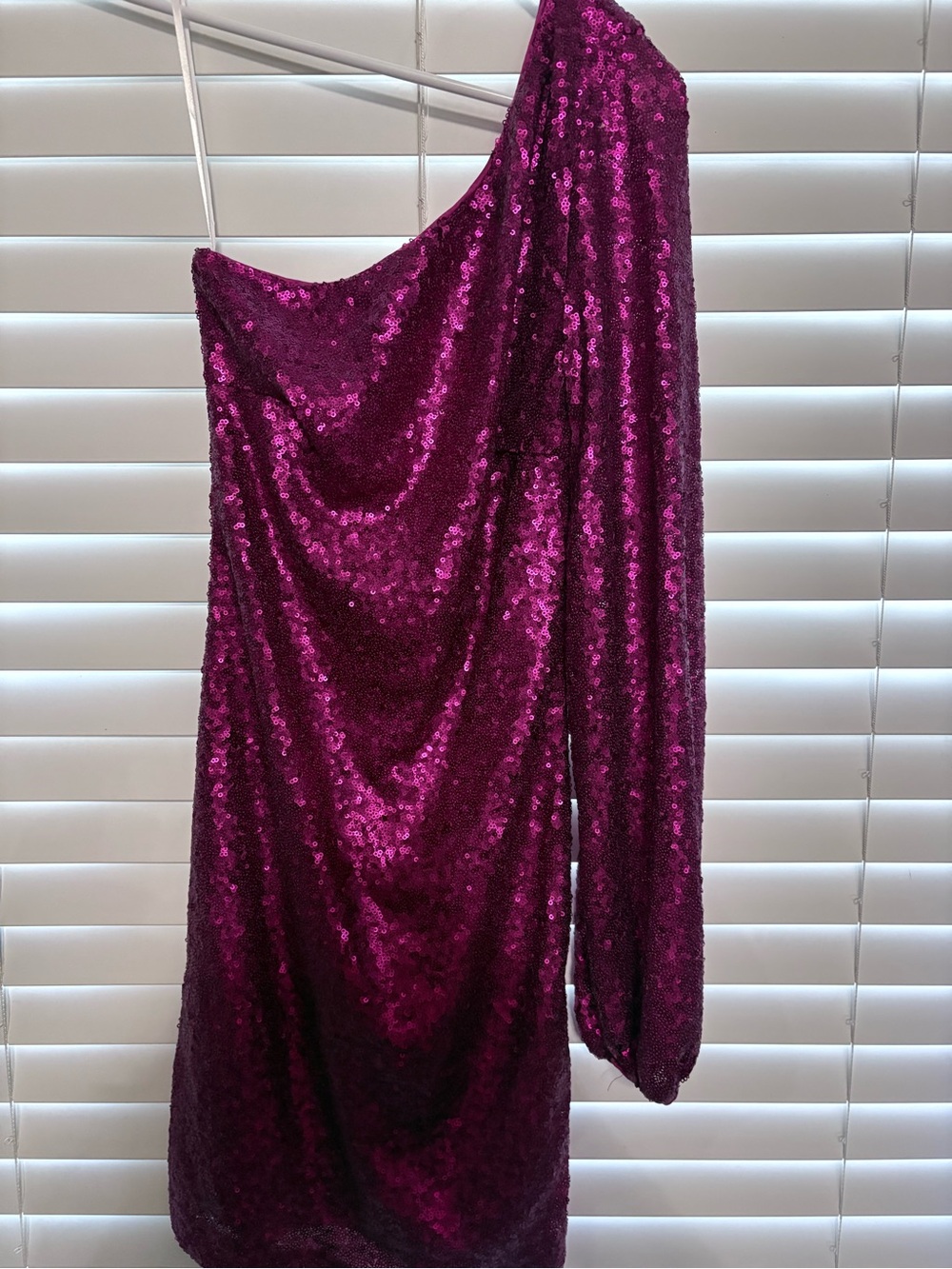 Hello Molly One-Shoulder Sequin Mini Dress - Fuchsia